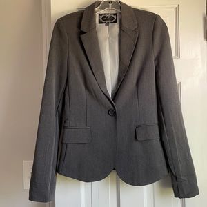 Grey one-button blazer